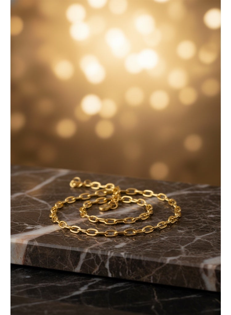 FLUFFY Women’s Necklace Interlocking Oval Link Classic - Image 2