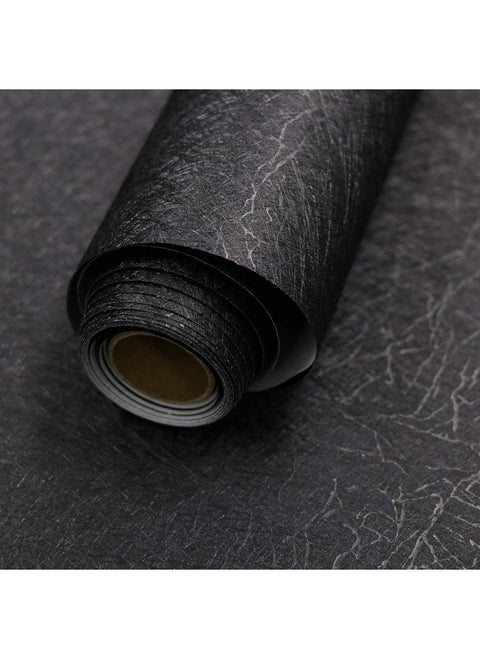 Abyssaly Black Silk Wallpaper Embossed Self Adhesive Peel and Stick Wallpaper Removable Kitchen Wallpaper Vinyl Black Wallpaper Shelf Paper Textured Wallpaper 15.7 inch X 393.7 inch
