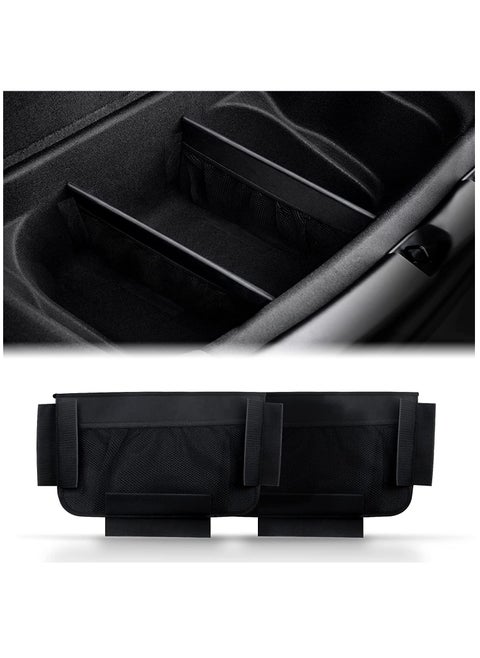 Trunk Organizer for Tesla Model Y Model 3 Rear Trunk Accessories, Trunk(rear) Organizer Storage with Mesh Pocket and Dividers for Storage and Efficient Organization of Trunk Items