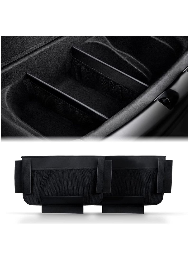 KASTWAVE - Trunk Organizer for Tesla Model Y Model 3 Rear Trunk Accessories, Trunk(rear) Organizer Storage with Mesh Pocket and Dividers for Storage and Efficient Organization of Trunk Items - Image 1