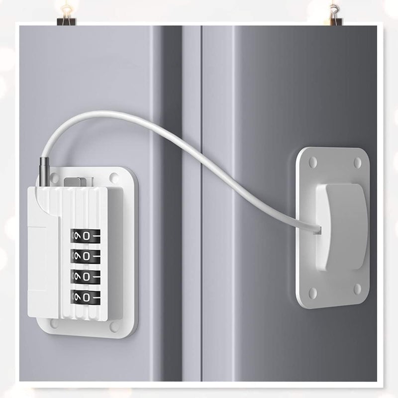 KEETII MART Original MART Refrigerator Lock Heavy Duty Fridge Lock Combination Lock for Refrigerator Cabinets Child Safety Drawers Lock Take Care of Your Family Easy Install No Keys Needed Multi Colour  - Image 2