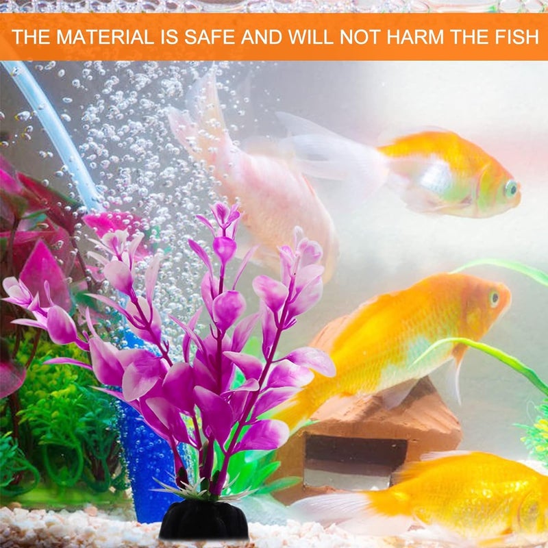 VAYINATO ® Artificial Aquarium Plants Fish Tank Decorations Plastic Aquarium Plants (Random Color) (Pack of 10) by Petzlifeworld - Image 2