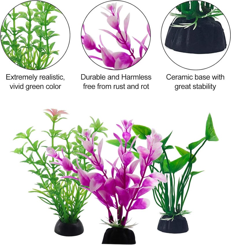 VAYINATO ® Artificial Aquarium Plants Fish Tank Decorations Plastic Aquarium Plants (Random Color) (Pack of 10) by Petzlifeworld - Image 5