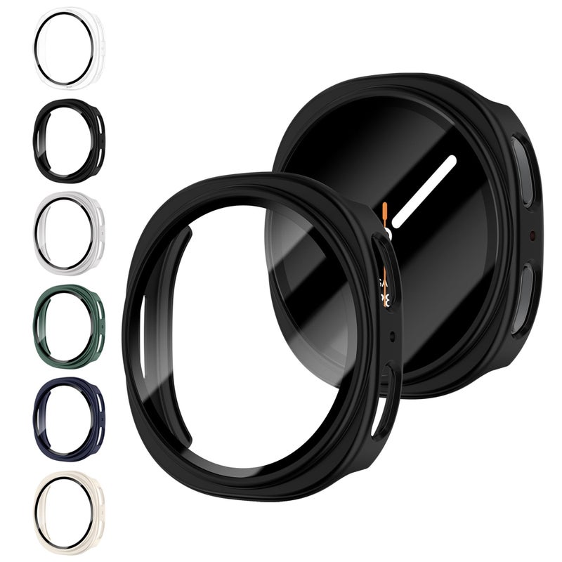 Wowstrap 6 Pack Case With Tempered Glass for Samsung Galaxy Watch 8 Screen Protector 44mm Men Women,Hard PC Overall Protection Anti-Slip Scratch-Resistant Cover for Samsung Galaxy Watch 8 Case 44mm Accessories - Image 1