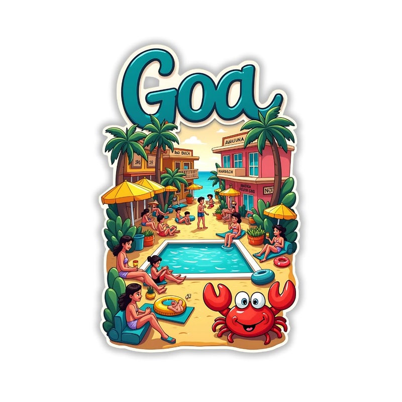 GiftODay Goa State Theme Souvenir Wooden Fridge Magnet for Refrigerator Goa Fridge Magnet for Kitchen Home Decor Perfect Souvenir Gift Size 3x3 Inches Pack of 1 - Image 1