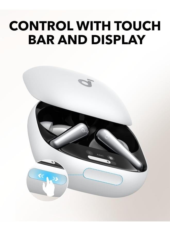soundcore Liberty 4 Pro by Anker, Noise Cancelling Wireless Earbuds, 7-Sensor and Real-Time Adaptive Noise Cancelling, 2× Faster Charging, Studio-Level Hi-Fi Music, Clear Calls with 6 Mics and AI White - Image 3