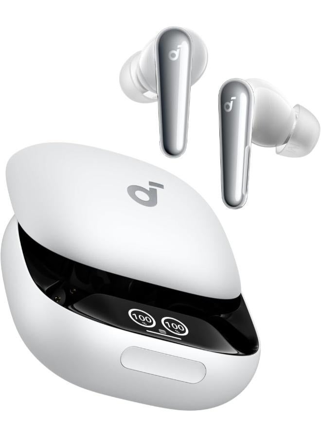 soundcore Liberty 4 Pro by Anker, Noise Cancelling Wireless Earbuds, 7-Sensor and Real-Time Adaptive Noise Cancelling, 2× Faster Charging, Studio-Level Hi-Fi Music, Clear Calls with 6 Mics and AI White