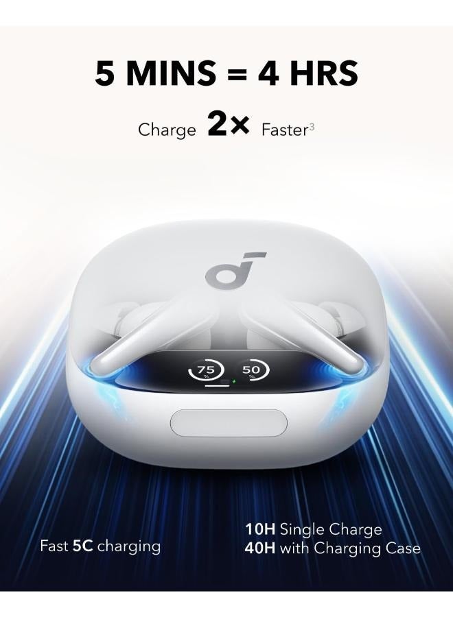 soundcore Liberty 4 Pro by Anker, Noise Cancelling Wireless Earbuds, 7-Sensor and Real-Time Adaptive Noise Cancelling, 2× Faster Charging, Studio-Level Hi-Fi Music, Clear Calls with 6 Mics and AI White - Image 4