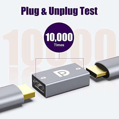 AGVEE 2 Pack Displayport Coupler Adapter, Alloy Shell 8K HDR Displayport (DP) 1.4 Female to Female Extender Extension Connetor Converter, Backward Compatible with 1.3 1.2 1.1, Gray - Image 5