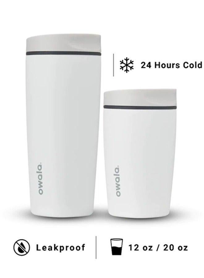 Owala （Shy Marshmallow 20Oz） SmoothSip Slider Insulated Stainless Steel Coffee Tumbler, Reusable Iced Coffee Cup, Hot Coffee Travel Mug, BPA Free - Image 2
