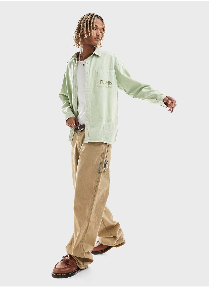 Reclaimed Vintage Pocket Detail Relaxed Fit Shirt  - Image 4