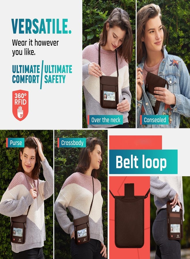 Alpha Keeper محفظة سفر تُعلق حول الرقبة مع حامل جواز سفر مزود بتقنية حجب RFID للرجال والنساء - حقيبة سفر رفيعة للغاية لحماية أوراقك المهمة ونقودك، ناعمة ومبتكرة - Image 4