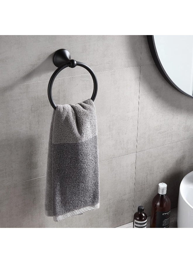 Biella Matte Black Towel Ring Hand Towel Holder For Bathroom, Wall Mount Towel Ring Circle Hanger Bathroom Hardware - Image 1