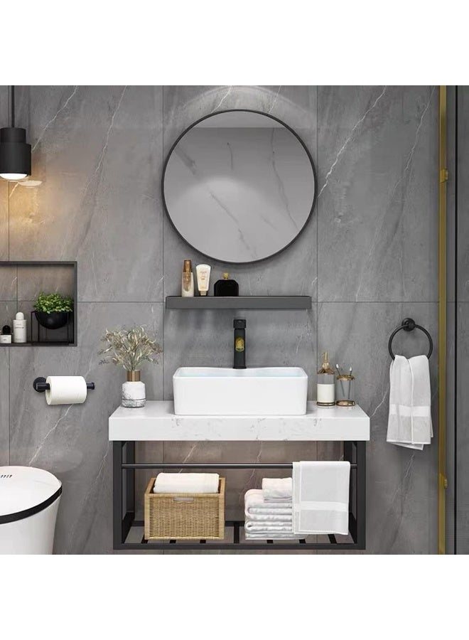 Biella Matte Black Towel Ring Hand Towel Holder For Bathroom, Wall Mount Towel Ring Circle Hanger Bathroom Hardware - Image 3