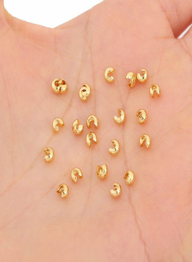 BEADIA 18K Gold Plated Open Crimp Beads Non Tarnish 3.6mm 300pcs for Jewelry Making Findings - Image 3