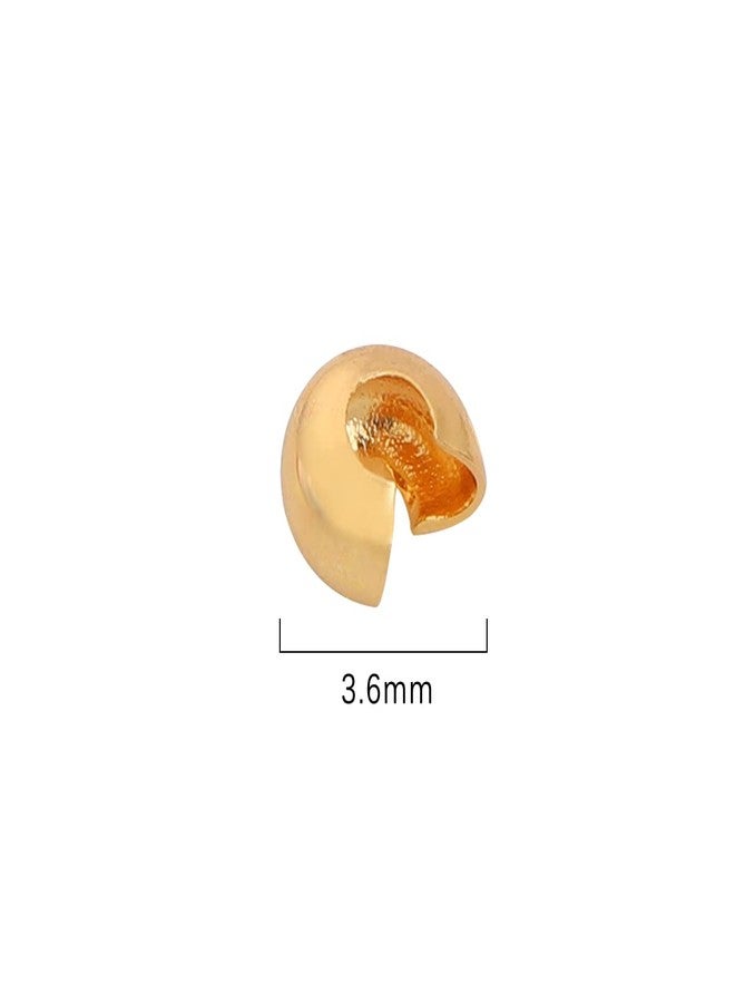 BEADIA 18K Gold Plated Open Crimp Beads Non Tarnish 3.6mm 300pcs for Jewelry Making Findings - Image 2