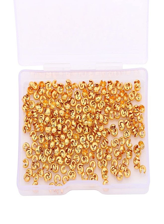 BEADIA 18K Gold Plated Open Crimp Beads Non Tarnish 3.6mm 300pcs for Jewelry Making Findings - Image 5