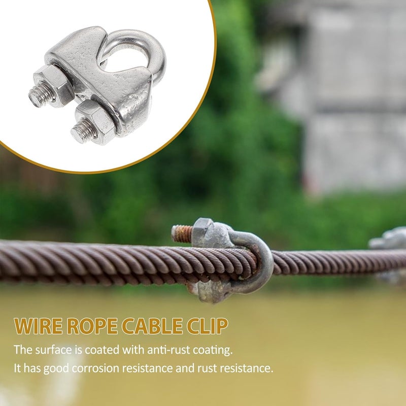 24pcs Stainless Steel 304 Wire Rope Clamps U-Bolt Saddle Fasteners Metal Cable Clips for Rigging and Industrial Lifting Applications - Image 4