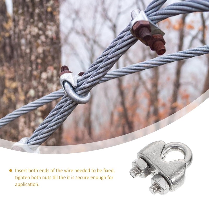 24pcs Stainless Steel 304 Wire Rope Clamps U-Bolt Saddle Fasteners Metal Cable Clips for Rigging and Industrial Lifting Applications - Image 3