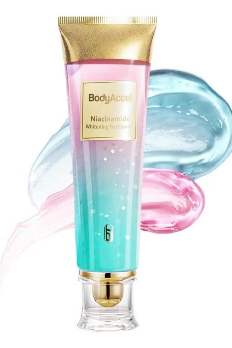 بودي أكسيل معجون أسنان نياسيناميد من بودي أكسيل تبييض ثلاثي لإزالة البقع طبيعي ولطيف للنفس المنعش - Image 2