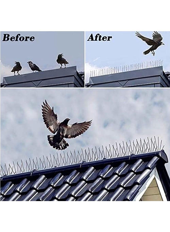 Arabest 10PCS Repeller Bird and Pigeon Spikes Deterrent Anti Bird Stainless Steel Spike Strip Bird Scarer Repeller for Pigeon - Image 3