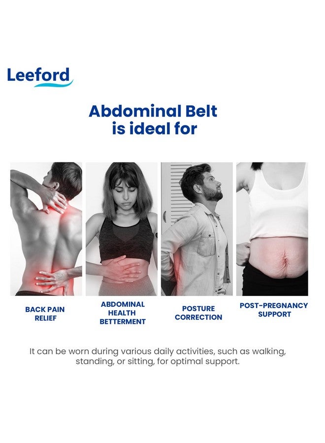 Leeford Abdominal Support Belt-Size-Xl|Lower Back Pain Relief|Breathable Belt|Tummy Reduction|Back Pain Support Belt For Men & Women  - Image 5