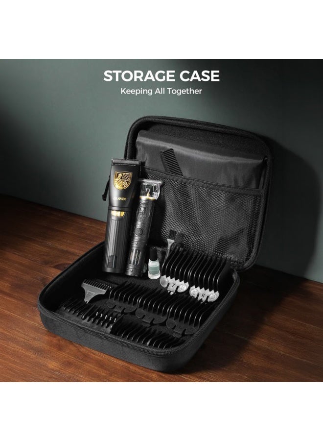 GLAKER Professional Hair Clipper and Trimmer Kit for Men 6026+1019 – Cordless Barber Cutting Machine, 6500RPM Motor, 12 Guards, Fade Control, Long Battery Life, Self-Sharpening Blades - Image 2