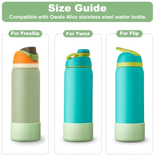 YOUCOX Silicone Boot for Owala Water Bottle 40 oz, Anti-Slip Protective Sleeve for FreeSip/Twist/Flip Stainless Steel Water Bottles, Bottom Cover for Owala Accessories, BPA Free, Dishwasher Safe - Image 2