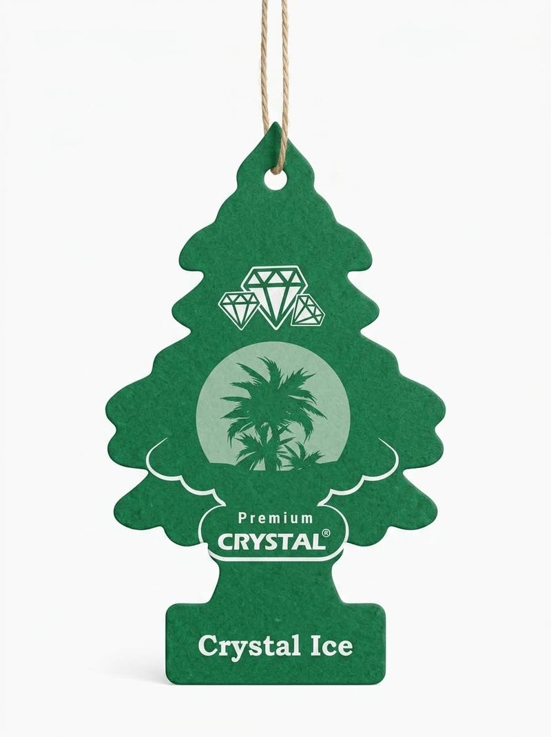 Crystal Long Lasting Car Air Freshener Hanging Paper Tree, 60 Days Fragrance Crystal Ice Scent, Essential Oil Pulp Card Perfume Pendant for Auto Home Office Closet Bathroom - Image 2