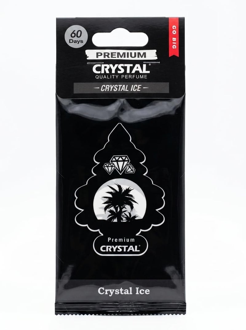 Crystal Long Lasting Car Air Freshener Hanging Paper Tree, 60 Days Fragrance Crystal Ice Scent, Essential Oil Pulp Card Perfume Pendant for Auto Home Office Closet Bathroom - Image 1
