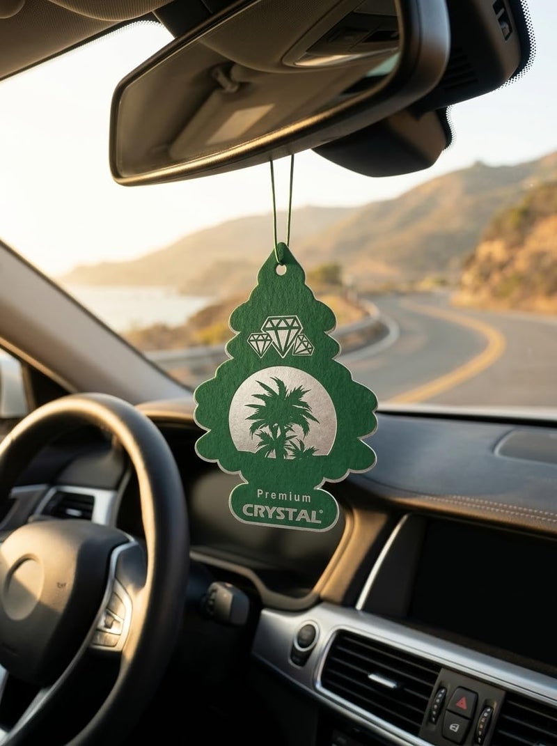 Crystal Long Lasting Car Air Freshener Hanging Paper Tree, 60 Days Fragrance Crystal Ice Scent, Essential Oil Pulp Card Perfume Pendant for Auto Home Office Closet Bathroom - Image 3