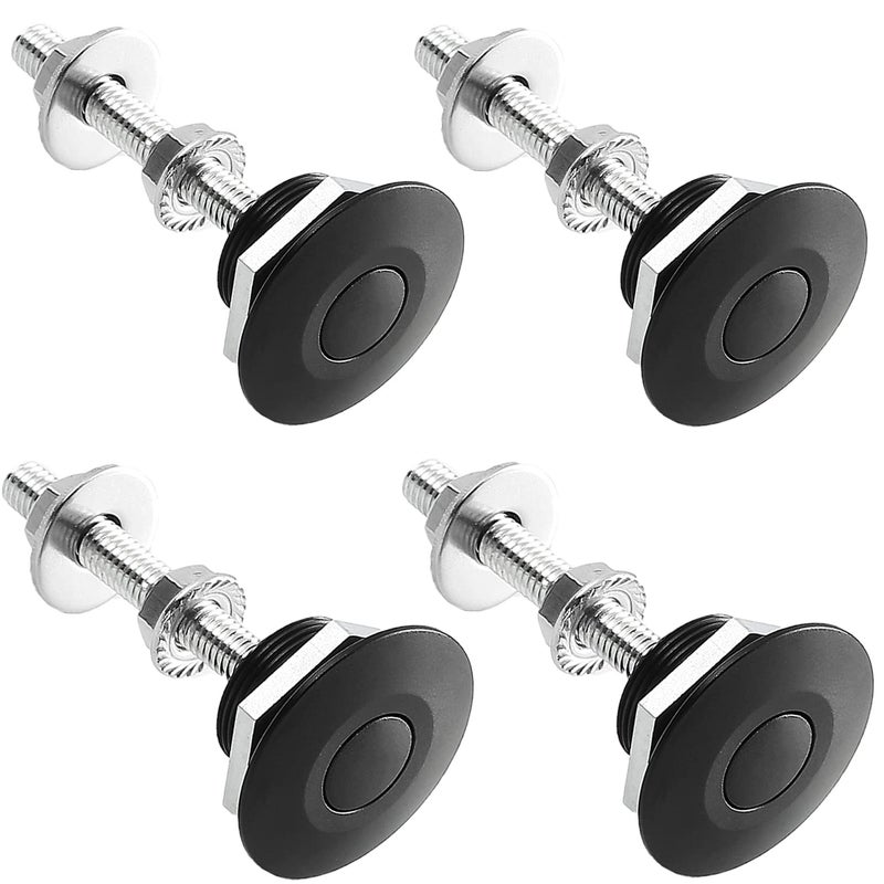 RVCAZON STETION Quick Release Latch License Plate Lock Clip 4Pcs 1.25" Diameter Aluminum Alloy Car Hood Pins Lock Clip Kit for Bumper Hood License Plate (4 Pack - Black) - Image 1