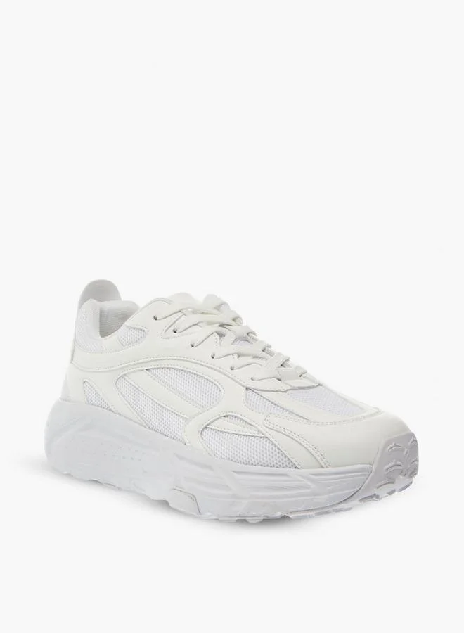 Men Panelled Sneakers with Lace-Up Closure