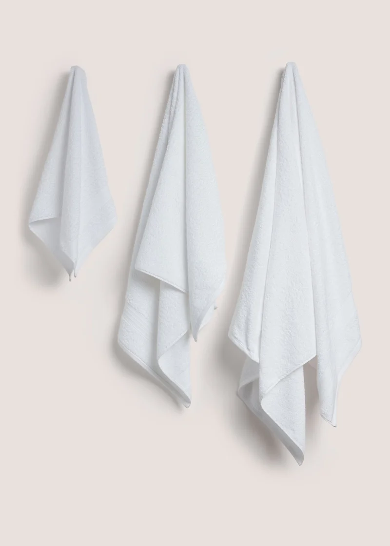 Matalan White 100% Cotton Towels