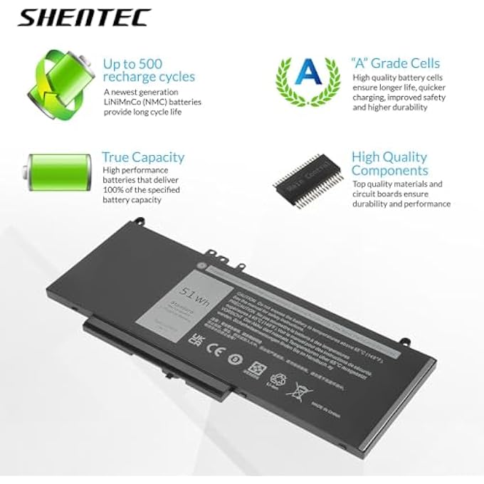 Shentec G5M10 BATTERY COMPATIBLE WITH DELL LATITUDE E5450 E5550 E5270 E5470 E5570 E5250 8V5GX R9XM9 WYJC2 079VRK 79VRK F5WW5 HK60W XF9M - Image 2