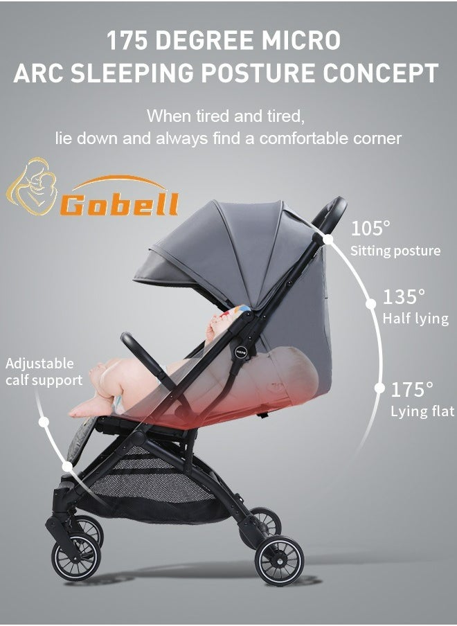 Portable Single Strollers Luxury Sit-on And Lie Down Baby Pram With Free Cup Holder
