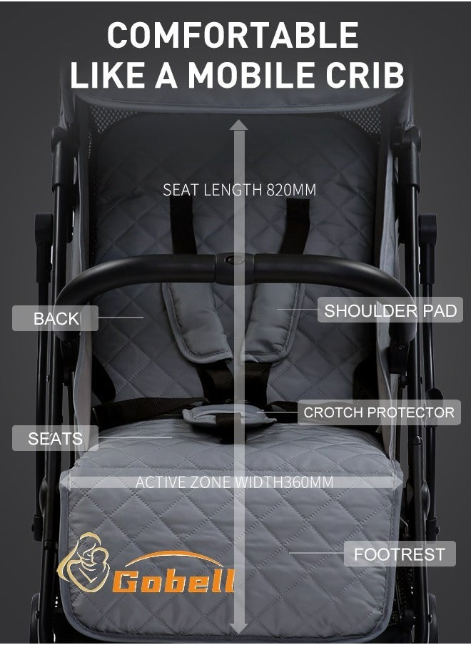 Portable Single Strollers Luxury Sit-on And Lie Down Baby Pram With Free Cup Holder