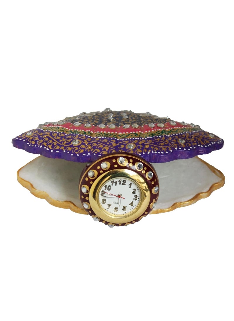Dekor World Dekor World Painted Marble Sheel with Watch  - Image 1