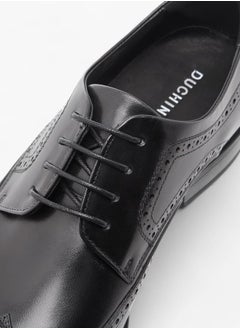 DUCHINI Men's Perforated Derby Shoes with Lace-Up Closure  - Image 4