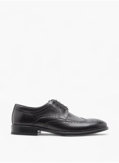 DUCHINI Men's Perforated Derby Shoes with Lace-Up Closure  - Image 3