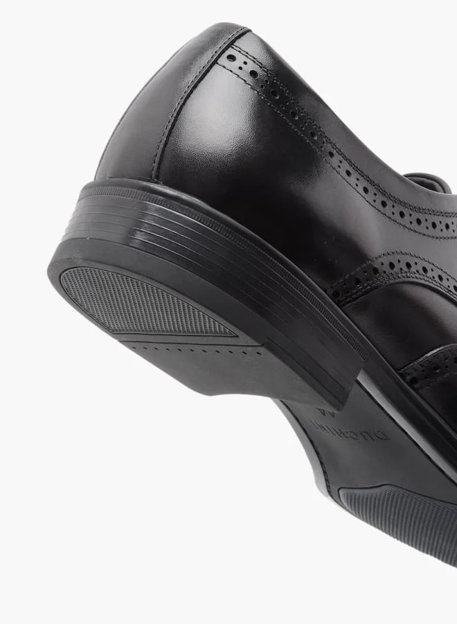 DUCHINI BLACK Men's Perforated Derby Shoes with Lace-Up Closure for Men | Best Price UAE