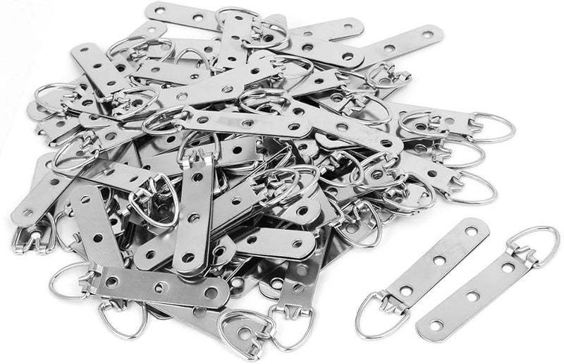 خطافات تعليق إطار الصورة بحلقة حديدية D مقاس 92 مم × 22 مم بثلاثة فتحات 100 قطعة - Image 1