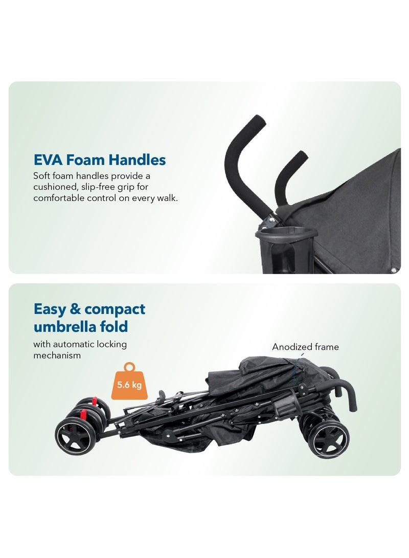 Harmony Aspire Deluxe Umbrella Fold Stroller | Lightweight & Compact | 6 Months to 22.7 kg | 5-Point Harness | Adjustable Recline | Weather Canopy - Image 5
