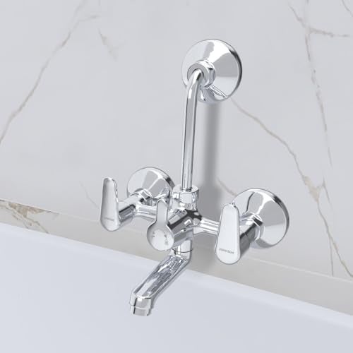 Johnson Bathrooms Johnson Sega Wall Mixer 2 in 1 with Bend Pipe | Bathroom Tap, Mixer Tap, Wall Mixer, Kitchen Faucet| Provision for Hot & Cold Water| 10 Years Warranty - Image 1