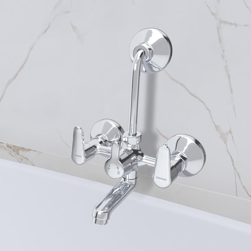 Johnson Bathrooms Johnson Sega Wall Mixer 2 in 1 with Bend Pipe | Bathroom Tap, Mixer Tap, Wall Mixer, Kitchen Faucet| Provision for Hot & Cold Water| 10 Years Warranty - Image 5