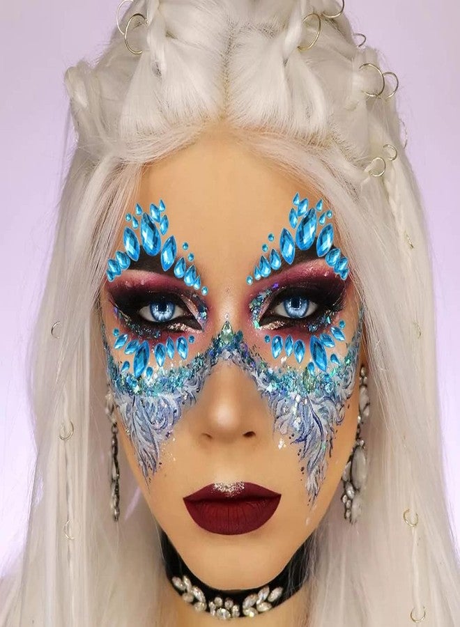 La Jolie Jasmin 6 Sheets Face Jewels Face Gems Self Adhesive Rhinestones for Makeup Rave Accessories Stick On for Costumes Holiday Festival - Image 2
