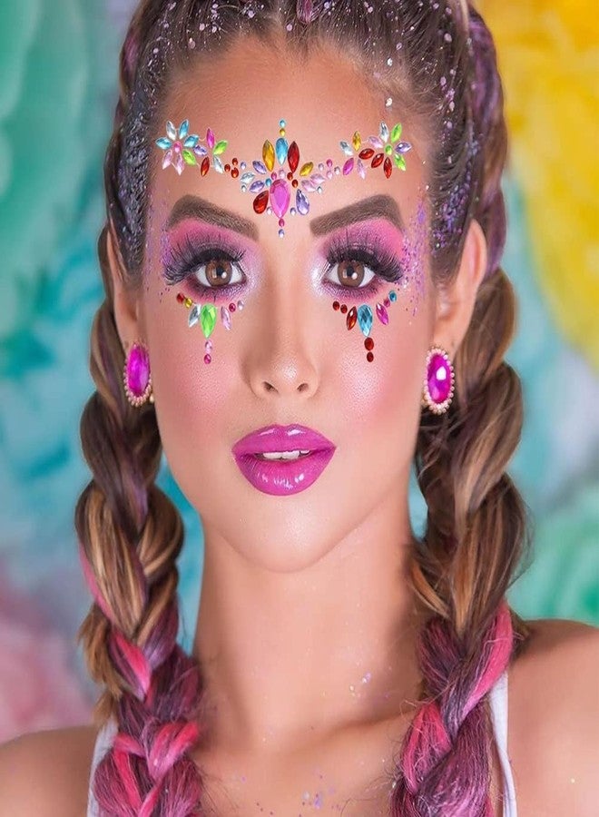 La Jolie Jasmin 6 Sheets Face Jewels Face Gems Self Adhesive Rhinestones for Makeup Rave Accessories Stick On for Costumes Holiday Festival - Image 5