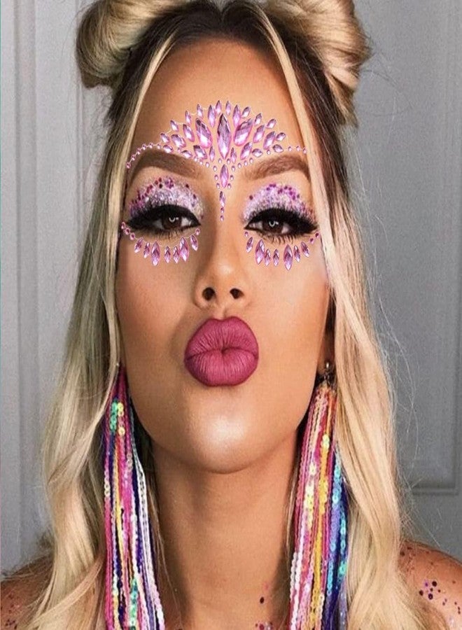La Jolie Jasmin 6 Sheets Face Jewels Face Gems Self Adhesive Rhinestones for Makeup Rave Accessories Stick On for Costumes Holiday Festival - Image 3