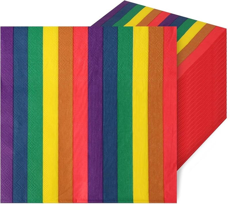 200 قطعة مناديل ورقية ثلاثية الطبقات مقاومة للتمزق مقاس 33x33 سم لتزيين حفلات الزفاف واستقبال المولود وأعياد الميلاد ملونة - Image 1