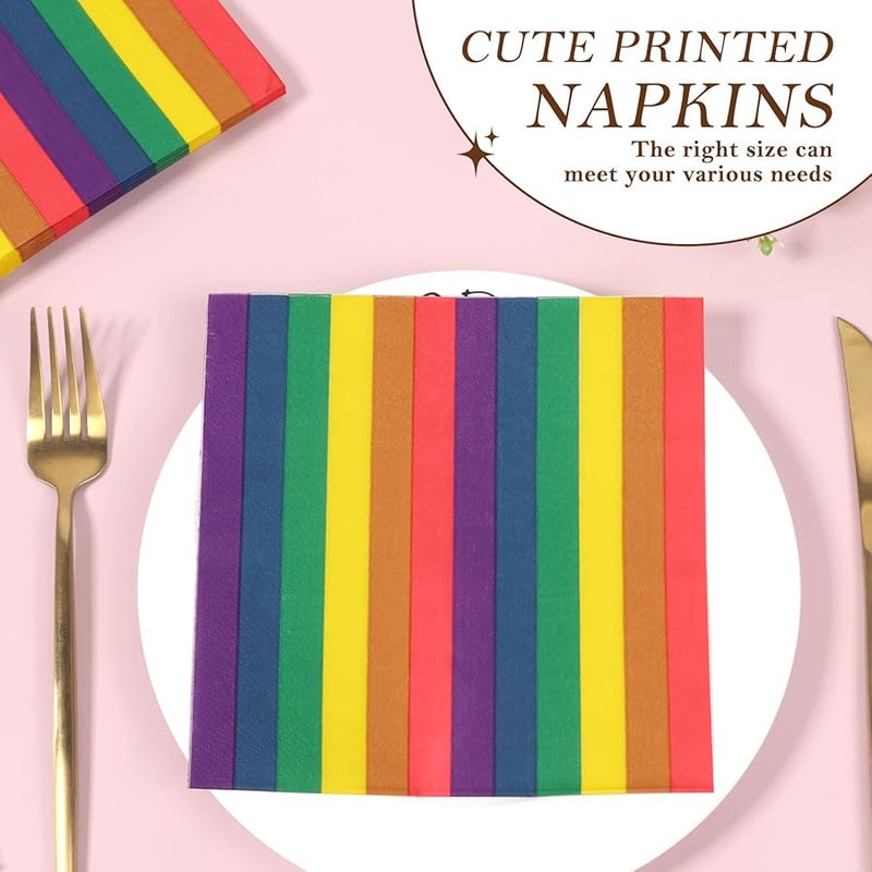 200 قطعة مناديل ورقية ثلاثية الطبقات مقاومة للتمزق مقاس 33x33 سم لتزيين حفلات الزفاف واستقبال المولود وأعياد الميلاد ملونة - Image 3
